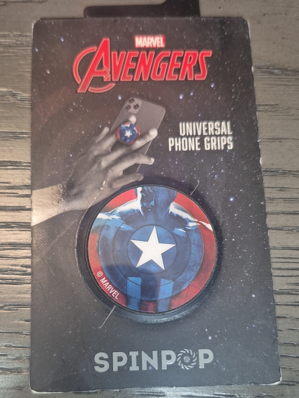 Marvel Avengers Captain America SpinPop Universal Phone Grip - Blue/Red